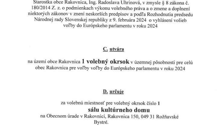 2. fotografia fotogalérie Voľby / Voľby do Európskeho parlamentu 2024 - foto