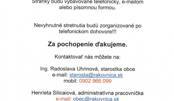 1. fotografia fotogalérie Núdzový stav-OZNAM – zatvorený Obecný úrad pre verejnosť - foto