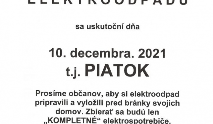 1. fotografia fotogalérie ZBER ELEKTROODPADU 10.12.2021 - foto