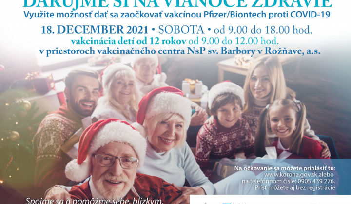 1. fotografia fotogalérie Možnosť dať sa zaočkovať aj bez registrácie 18.12.2021 v NsP sv.Barbory v RV… - foto