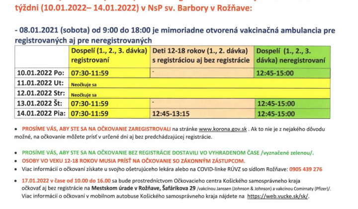 1. fotografia fotogalérie Otvorenie vakcinačného centra v Rožňave opäť v sobotu 8.január 2022 - foto