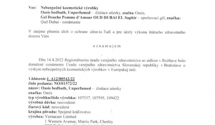 1. fotografia fotogalérie RÚVZ zasiela oznámenie o výskyte nebezpečných kozmetických výrobkov hlásených systémom RAPEX… - foto