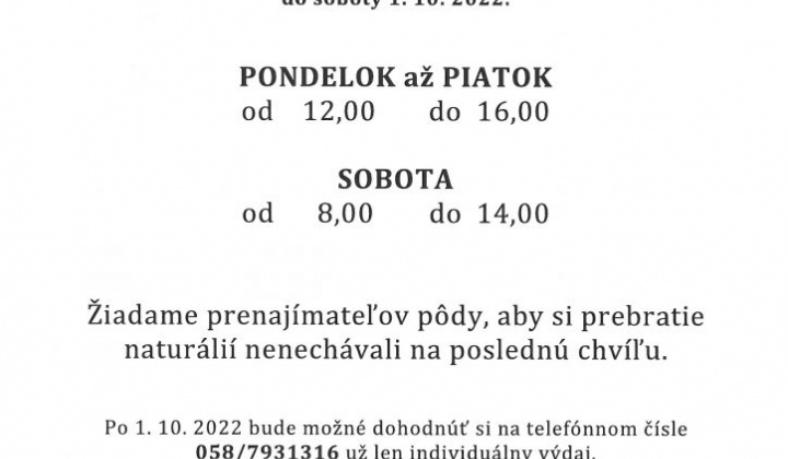 1. fotografia fotogalérie Predĺžený termína na výdaj NATURÁLIÍ – AGROSPOL HONCE - foto