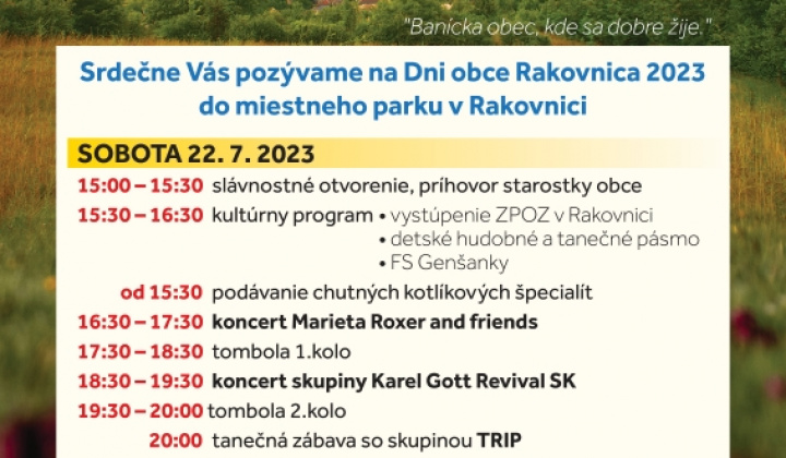 1. fotografia fotogalérie Dni obce Rakovnica 22. a 23.júla 2023 - foto
