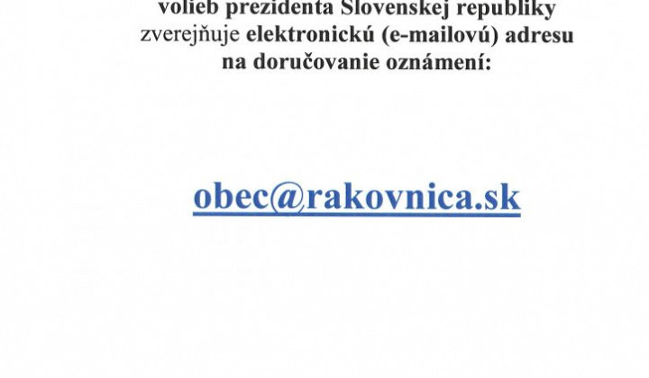 1. fotografia fotogalérie E-mailová adresa na účely doručovania delegovaní členov a náhradníkov do okrskovej volebnej komisie - foto