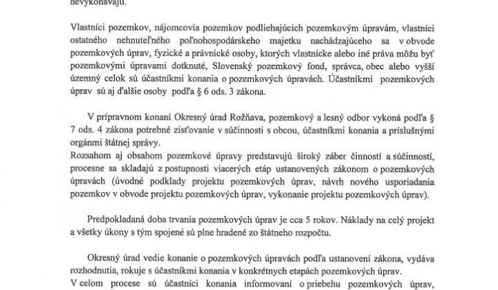 3. fotografia fotogalérie Prípravné konanie pozemkových úprav v katastrálnom území Rakovnica – zverejnenie - foto
