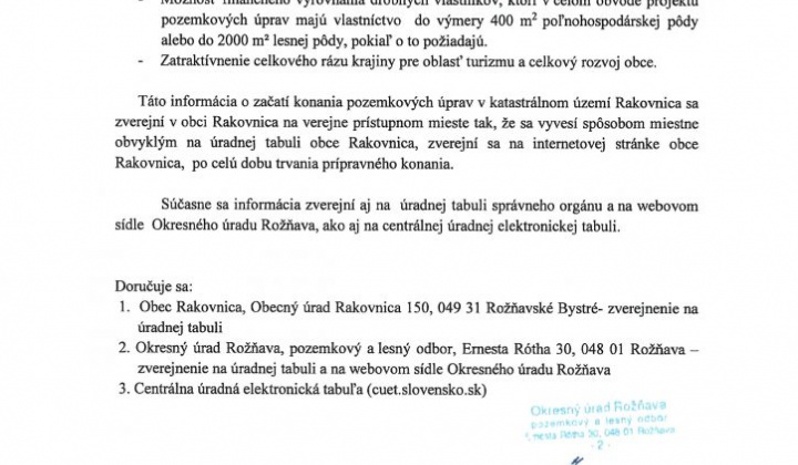 4. fotografia fotogalérie Prípravné konanie pozemkových úprav v katastrálnom území Rakovnica – zverejnenie - foto