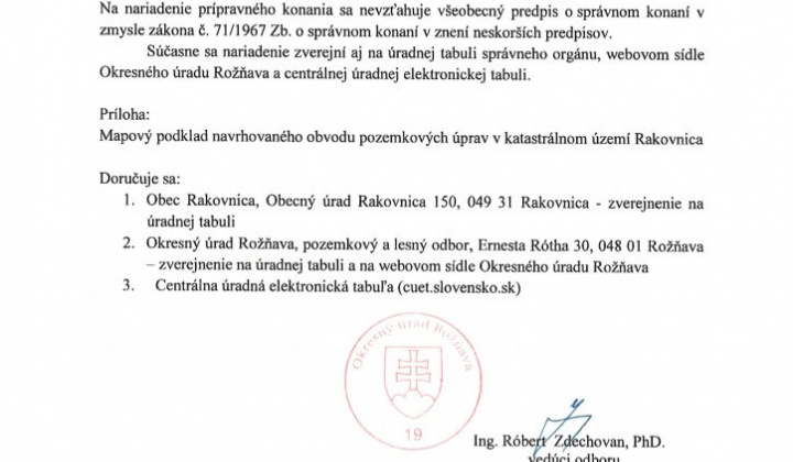 7. fotografia fotogalérie Prípravné konanie pozemkových úprav v katastrálnom území Rakovnica – zverejnenie - foto