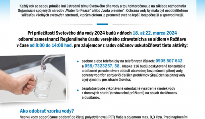 1. fotografia fotogalérie RUVZ v Rožňave zasiela zdravotno-výchovný materiál k Svetovému dňu vody - foto