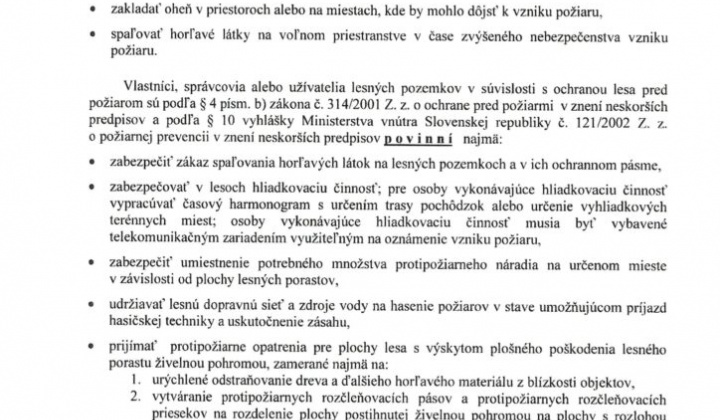 2. fotografia fotogalérie Vyhlásenie času zvýšeného nebezpečenstva vzniku požiaru - foto