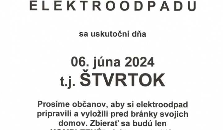 1. fotografia fotogalérie Zber ELEKTROODPADU 6.Júna 2024 - foto