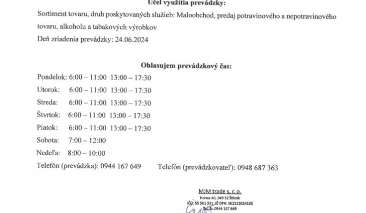 1. fotografia fotogalérie Obchod otvorený – Môj obchod – Potraviny Megan - foto