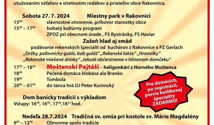 1. fotografia fotogalérie Dni obce Rakovnica 2024 … Srdečne Vás pozývame! - foto