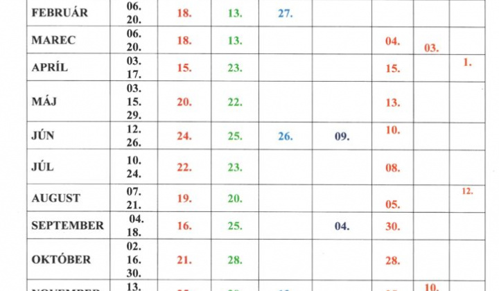 1. fotografia fotogalérie HARMONOGRAM VýVOZU ODPADU NA ROK 2025 - foto