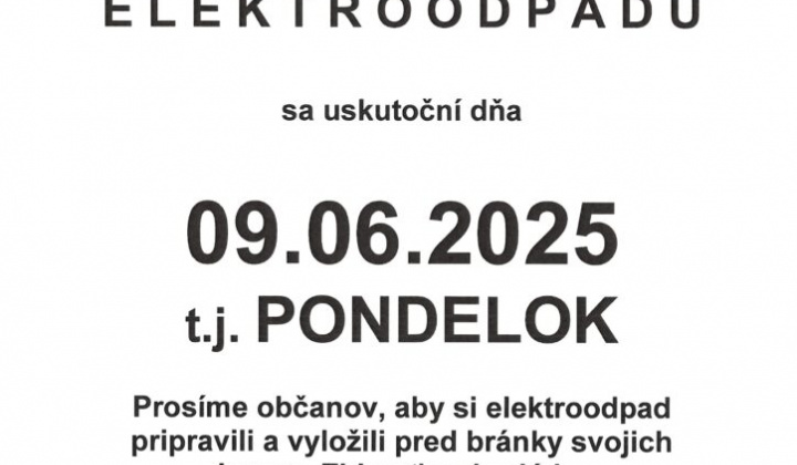 1. fotografia fotogalérie Zber ELEKTROODPADU – pondelok 9.6.2025 - foto