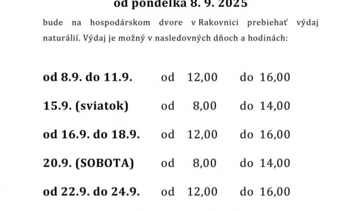 1. fotografia fotogalérie Výdaj naturálií AGROSPOL HONCE 2025 - foto