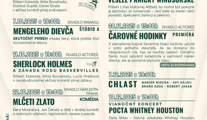 5. fotografia fotogalérie Aktuality / Actores divadlo v Rožňave ponúka program december 2025 - január 2026 - foto