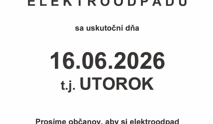 1. fotografia fotogalérie Aktuality / Zber ELEKTROODPADU 16.6.2026 UTOROK - foto