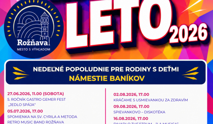 1. fotografia fotogalérie Aktuality / Rožňavské kultúrne leto 2026, ktoré aj tento rok prinesie bohatý kultúrny program pre obyvateľov mesta Rožňava a širokého regiónu Gemera. - foto
