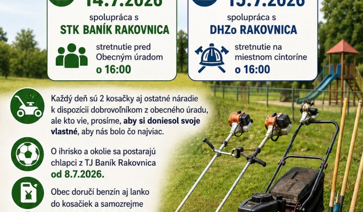 Fotka - Brigáda - pred Dňami Obce Rakovnica 2026