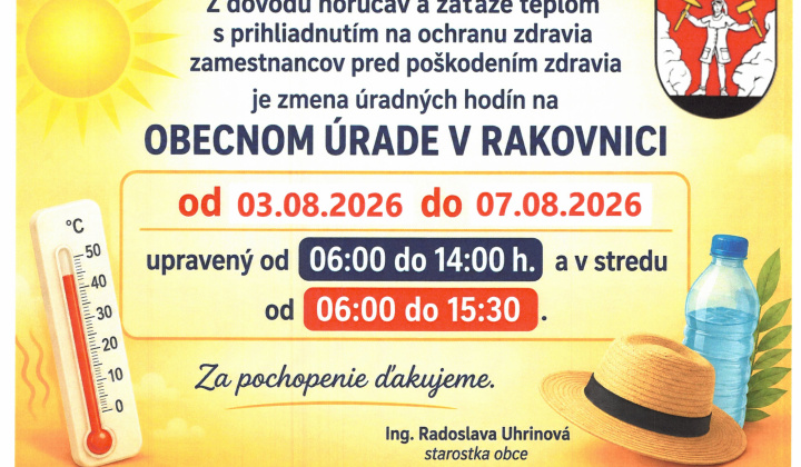 Fotka - Upravený pracovný čas úradných hodín 